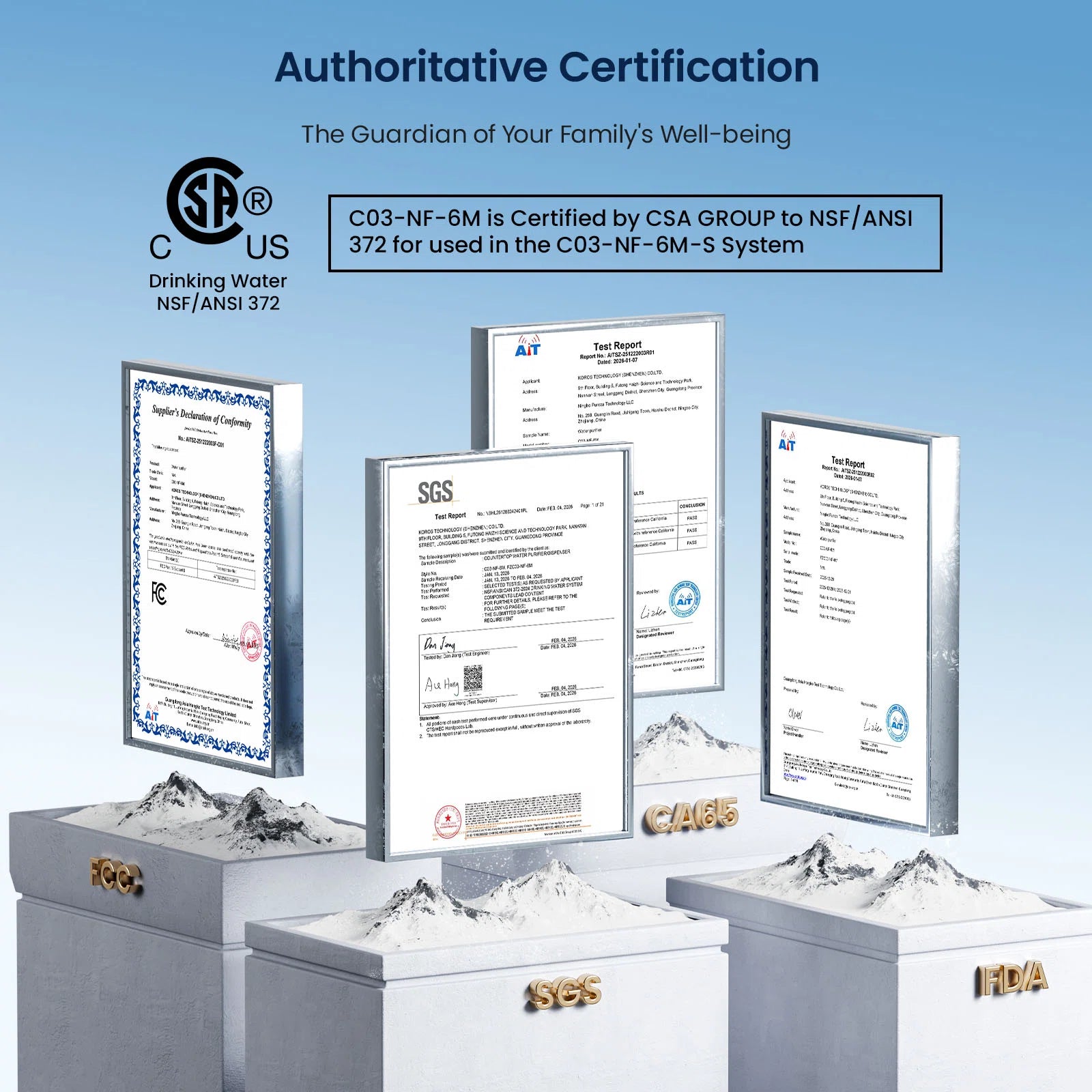 GlacierFresh Countertop Water Filter System, Cold Water Filter System: Instant Chilled & Pure Mineral Water