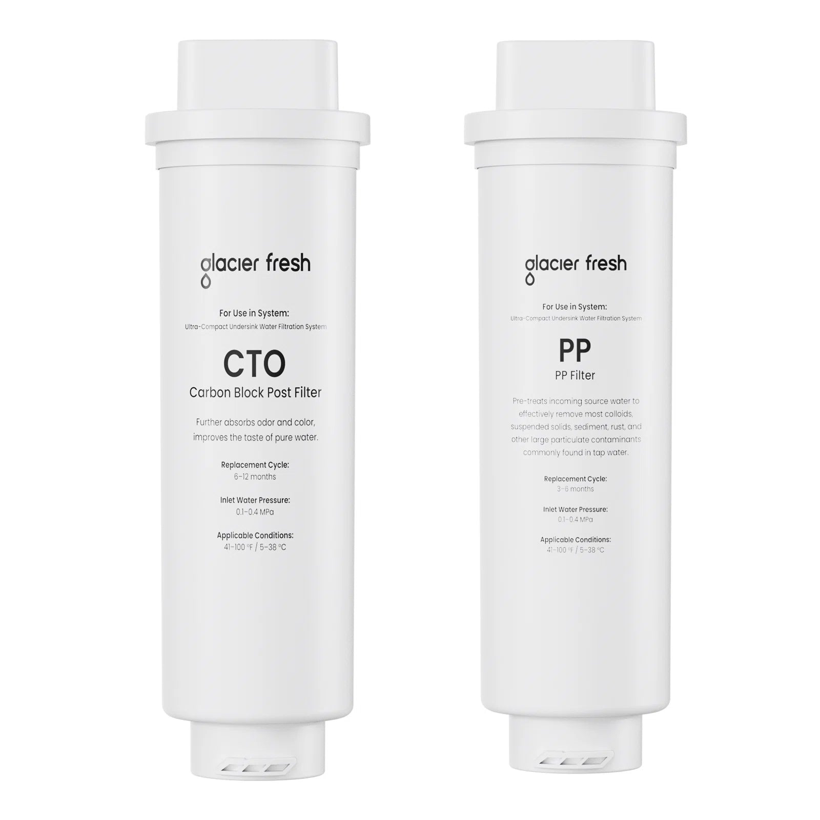 Glacier Fresh U06 Under Sink Ultra Filtration Water Filter System | Remove Sediment, Bacteria,Chlorine, VOCS