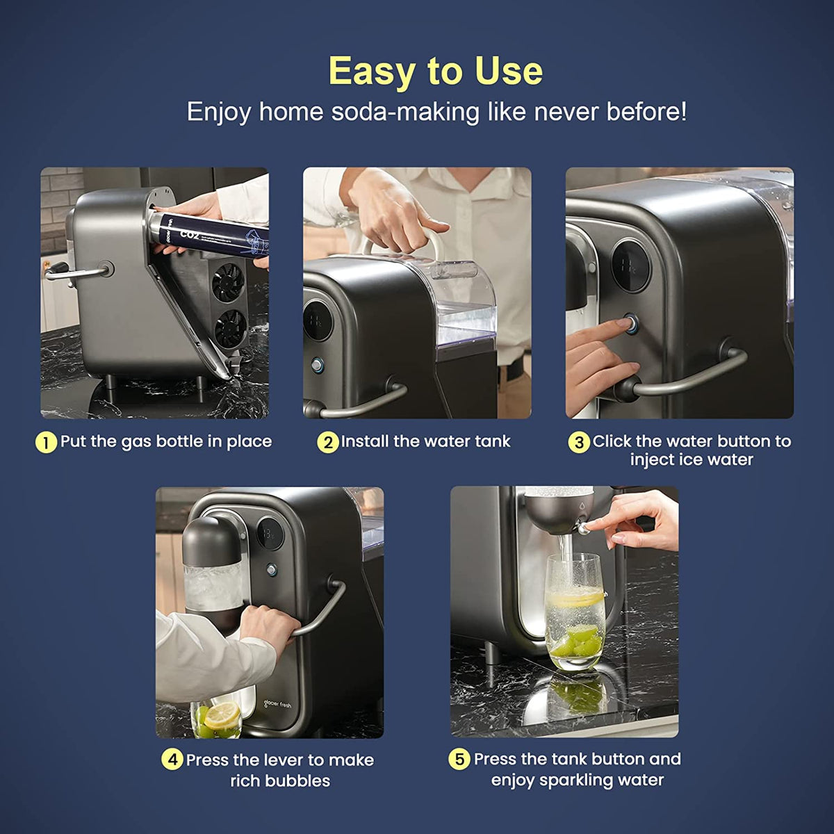 Soda Maker Machine for home, make fresh sparkling soda at home