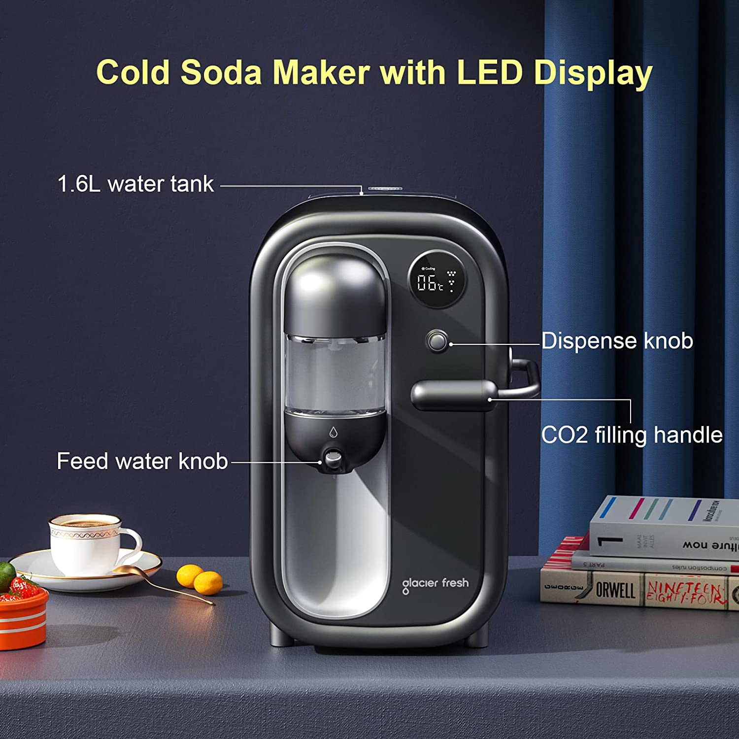 Glacier Fresh Sparkling Water Maker with CO2 Gas