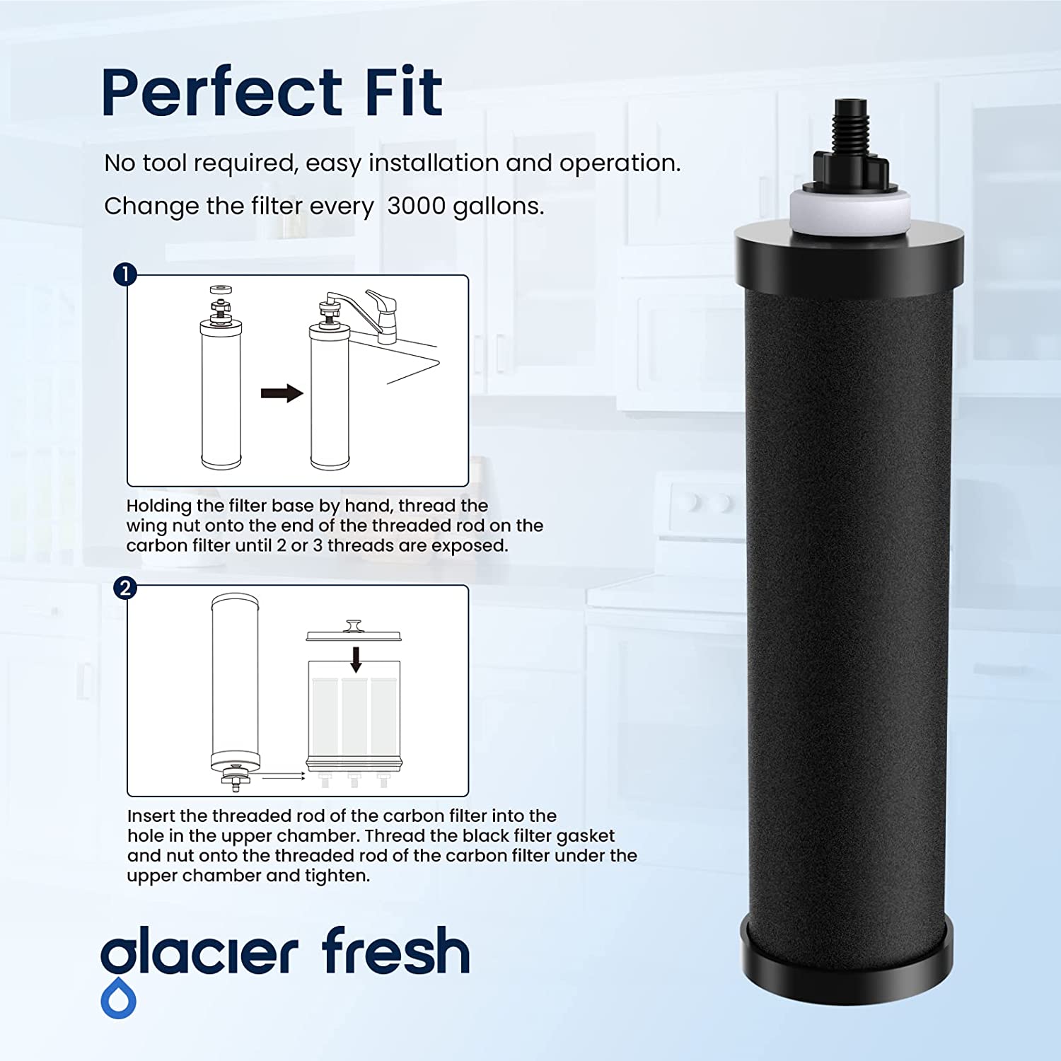 Gletscher frischer BB9-2 Schwarzer Reinigungswasserfilter