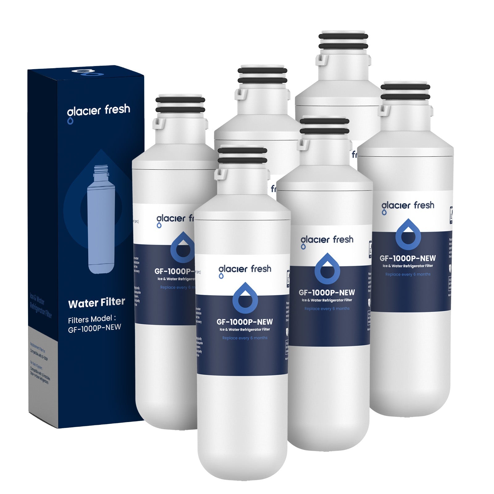 Glacier Fresh GF-1000P Compatible with LT1000P Refrigerator Water Filter, 3-Pack
